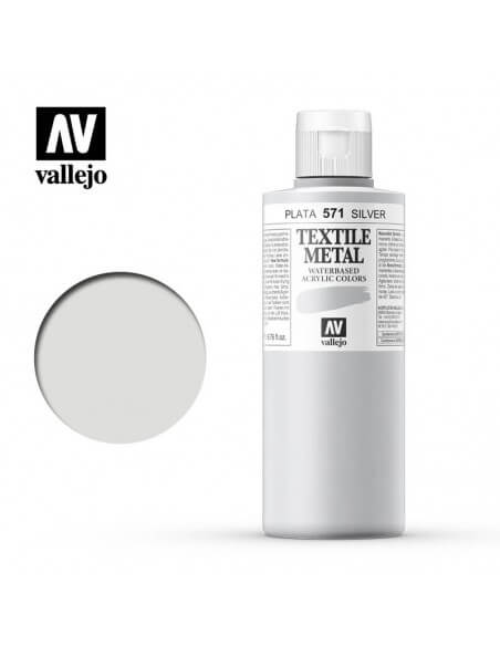 Bote de pintura para tela con acabado metalizado
