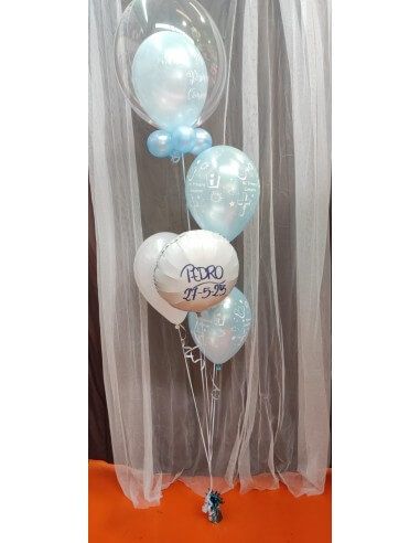 Decoración comunión con globos color...