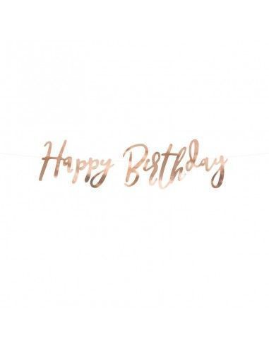 Banner cartulina Happy Birthday Oro...