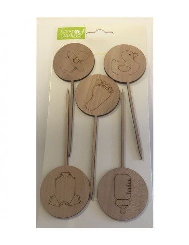PALILLOS PARA TARTA DUCHA BEBE 10 PIEZAS