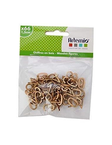 BOLSA CON NUMEROS DE MADERA 1,5 CM