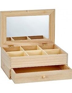 TOCADOR DE MADERA CON ESPEJO