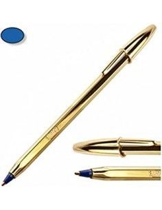 Bolígrafo BIC Cristal Aniversario dorado y plateado punta media