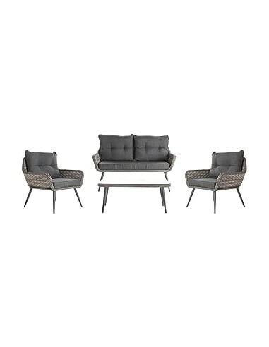 SILLON SET 4 RATAN SINTETICO ACERO...