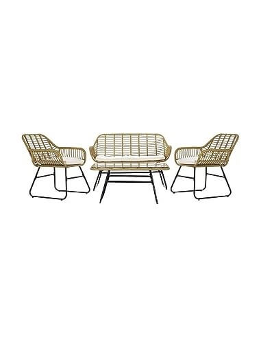 SOFA SET 4 RATAN SINTETICO METAL...