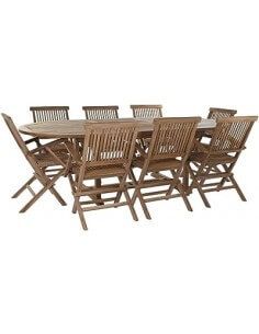 MESA COMEDOR SET 9 TECA...
