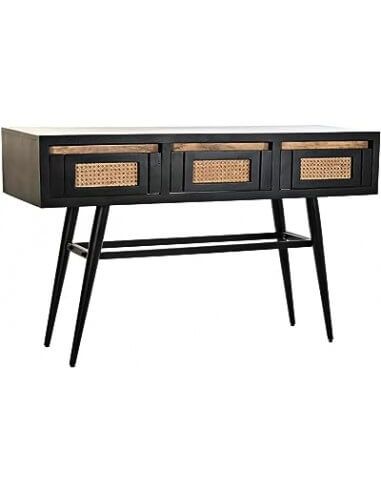CONSOLA MANGO RATAN 125X40X76 NEGRO