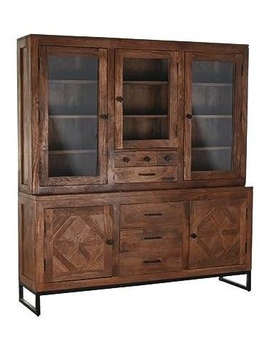 VITRINA TECA METAL 160X40X175 MARRON...