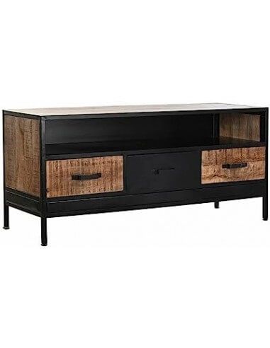 MUEBLE TV MANGO METAL 125X40X55 NEGRO
