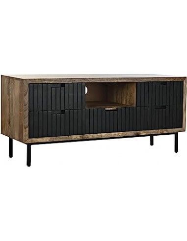 MUEBLE TV MANGO METAL 125X40X55 NEGRO