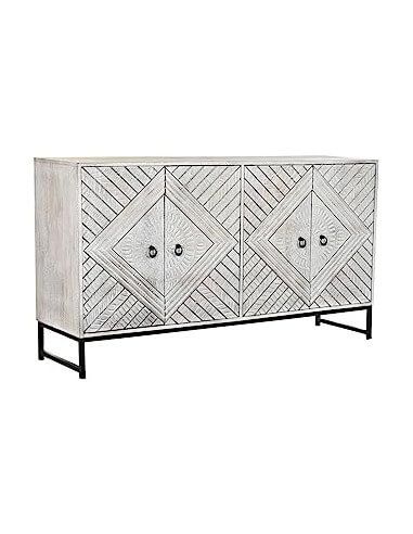 BUFFET MANGO METAL 155X40X85 BLANCO