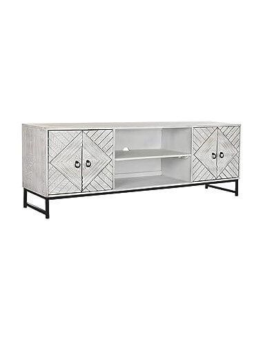 MUEBLE TV MANGO METAL 180X40X60 BLANCO