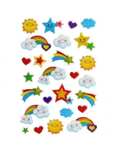 Pegatinas con relieve Purpurina arcoiris