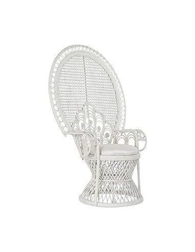 SILLON RATAN POLIESTER 96X66X140 BLANCO
