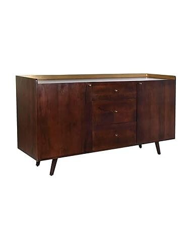BUFFET MADERA METAL 150X43X80 MARRON...