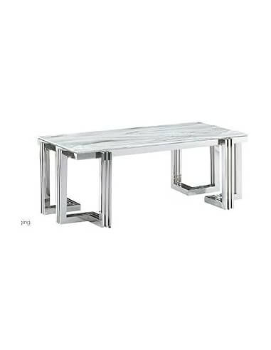 MESA COMEDOR ACERO CRISTAL 180X90X76...