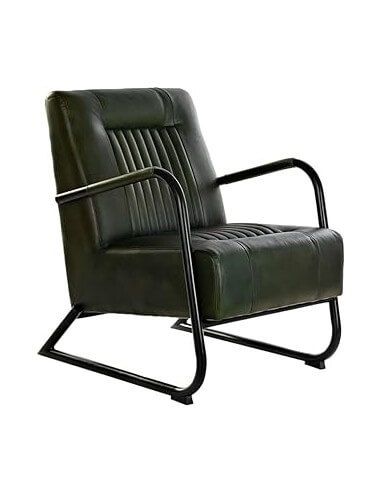 BUTACA PIEL METAL 62X82X84 VERDE