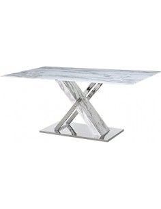 MESA COMEDOR ACERO CRISTAL...