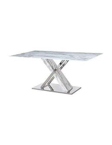 MESA COMEDOR ACERO CRISTAL 180X90X78...