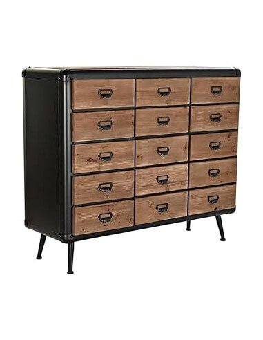 CAJONERA ABETO METAL 114X42X96 NEGRO