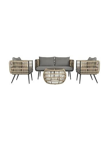SOFA SET 4 RATAN SINTETICO 144X67X74