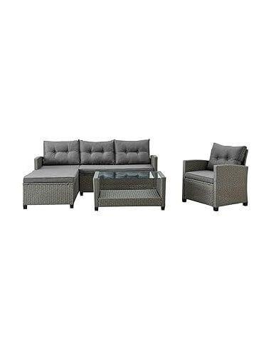 SOFA SET 4 RATAN SINTETICO POLIESTER...