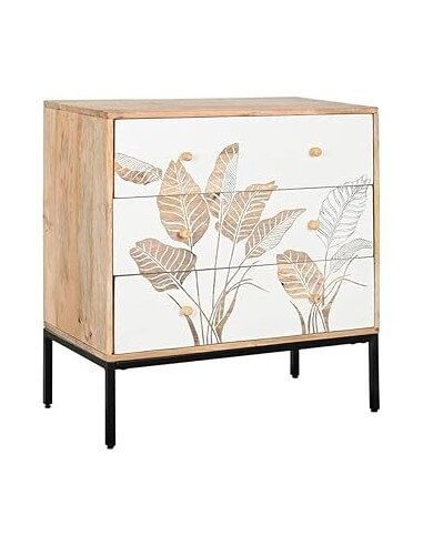 COMODA MANGO METAL 75X40X80 HOJA BLANCO