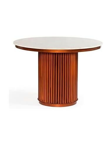 MESA COMEDOR MARMOL METAL 110X110X76...
