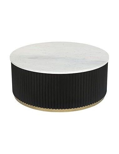 MESA CENTRO METAL MARMOL 80X80X40 NEGRO