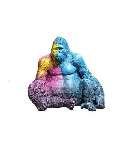 FIGURA RESINA 92X64X85 GORILA MULTICOLOR