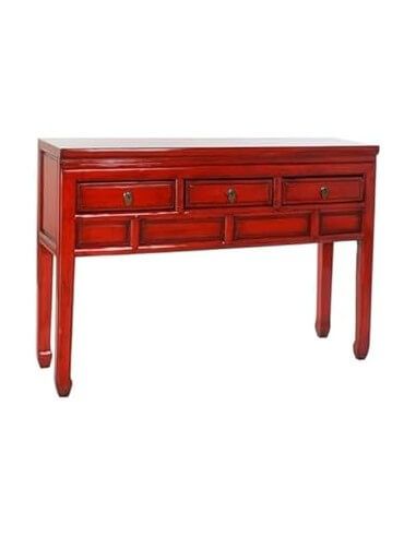 CONSOLA OLMO METAL 128X30X88 ROJO