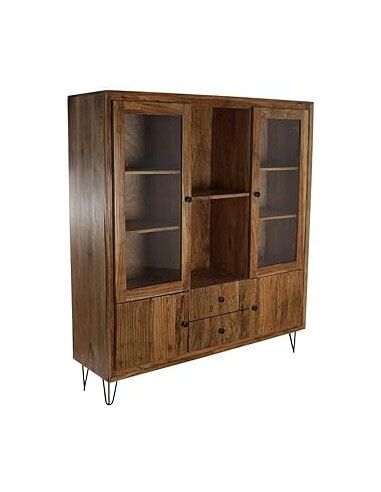 VITRINA ACACIA CRISTAL 145X40X162 MARRON