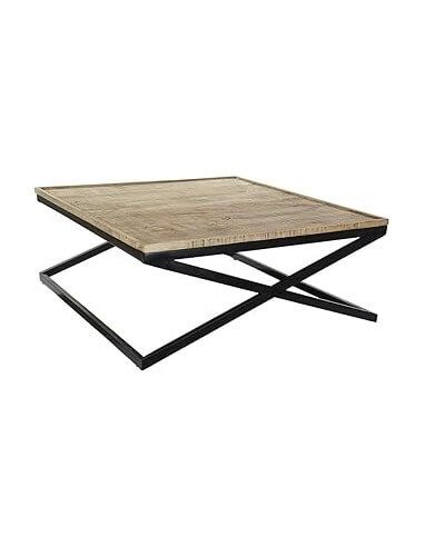MESA CENTRO MADERA METAL 120X120X55...