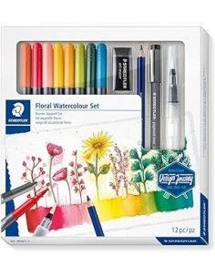 Juego de acuarela de flores...