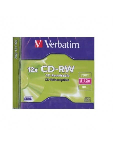 CD VERBATIM 700MB  8-12X 80 MINUTOS RW(REGABABLE) CON LPI