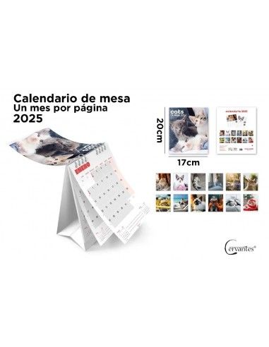 CALENDARIO DE MESA 17 x 20 cm 2025 GATOS