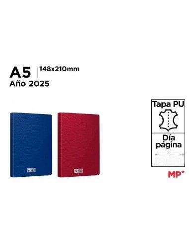 AGENDA 2025 14.8x21CM (AZUL O ROJO)