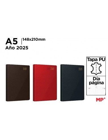 AGENDA 2025 14.8X21CM (MARRÓN, ROJO O...