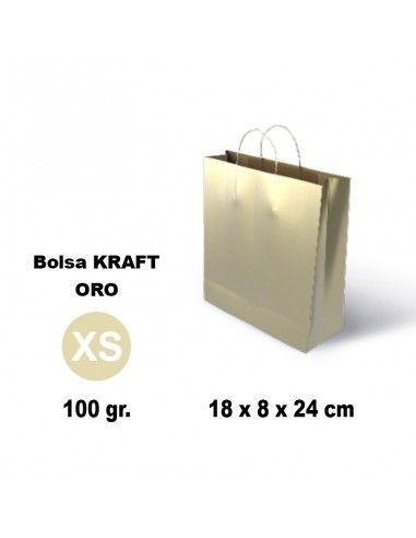 BOLSA KRAFT 10949 XS 18X8X24 100G ORO
