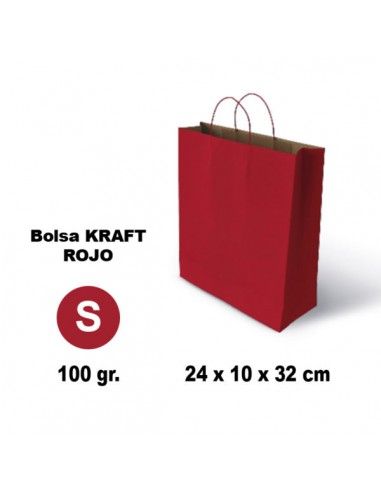 BOLSA KRAFT 10123 S 24X10X32 100G ROJO