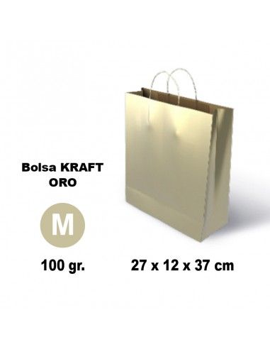 BOLSA KRAFT 11106 M 27X12X37 100G ORO