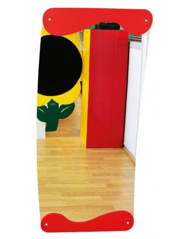 Espejo encajable Ondulín rojo para mobiliario escolar
