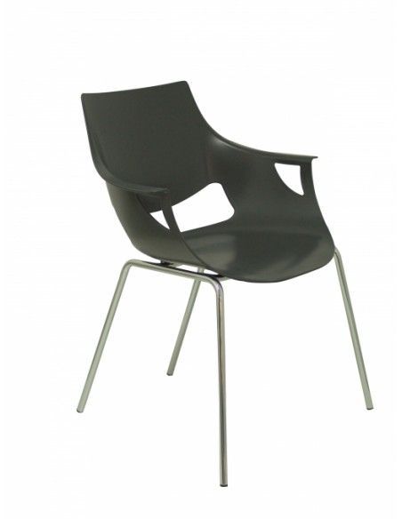 Pack 3 sillas ergonómicas con reposabrazos negras