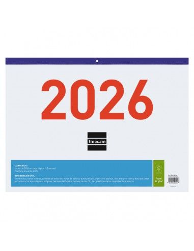 Calendario faldilla mixta F94 Finocam 2026 visión clara