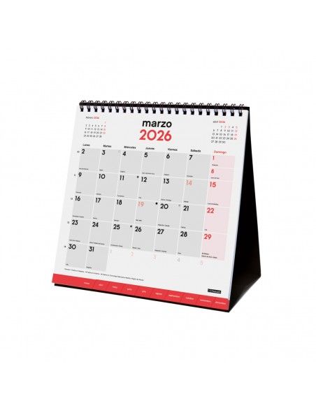 Calendario Finocam Pestañas S 2026 compacto de escritorio
