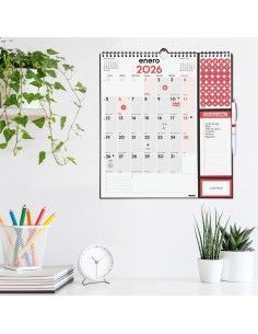 Calendario pared Finocam 2026 escribir plus con espiral 2