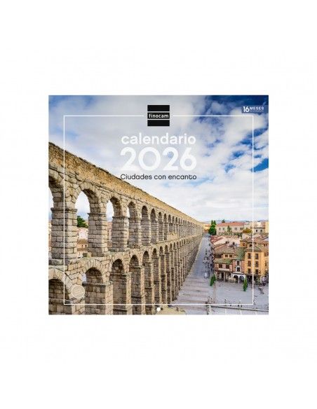 Calendario pared 2026 Finocam ciudades del mundo 30x30