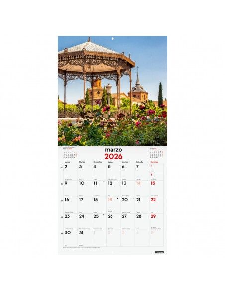 Calendario Finocam 2026 pared urbano con espacio para notas