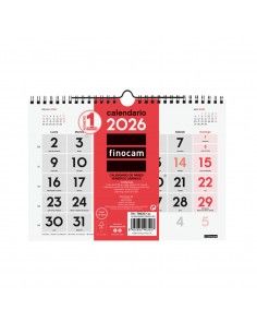 Calendario pared 2026 Finocam números grandes legible