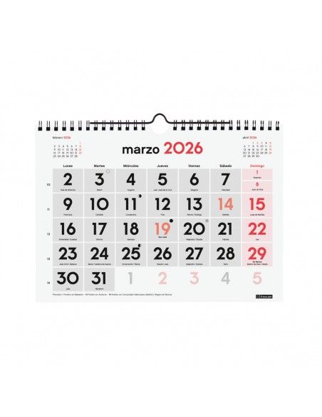 Calendario Finocam 2026 pared grande con fechas visibles